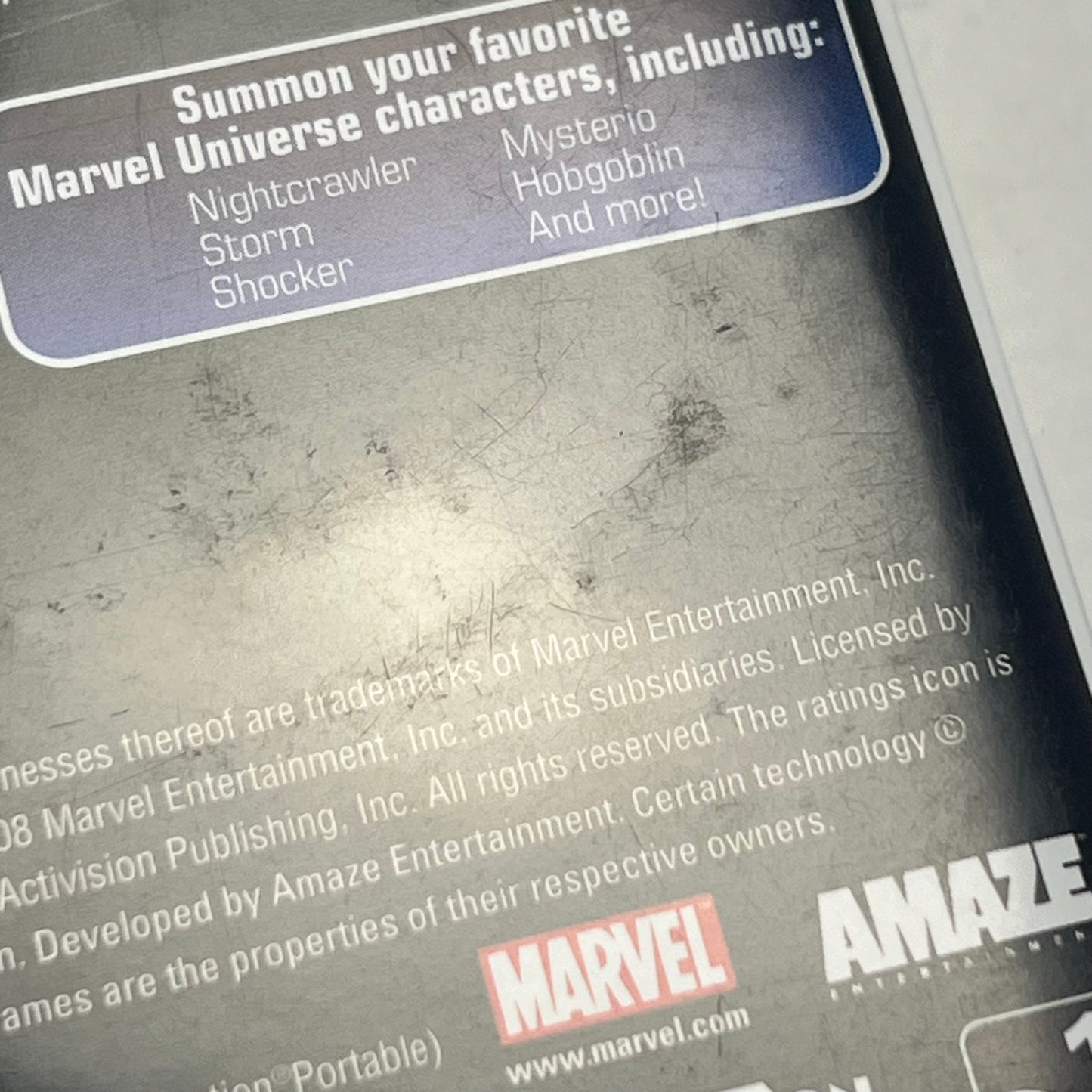 Spider-Man Web of Shadows Amazing Allies (Sony PlayStation Portable PSP, 2008)