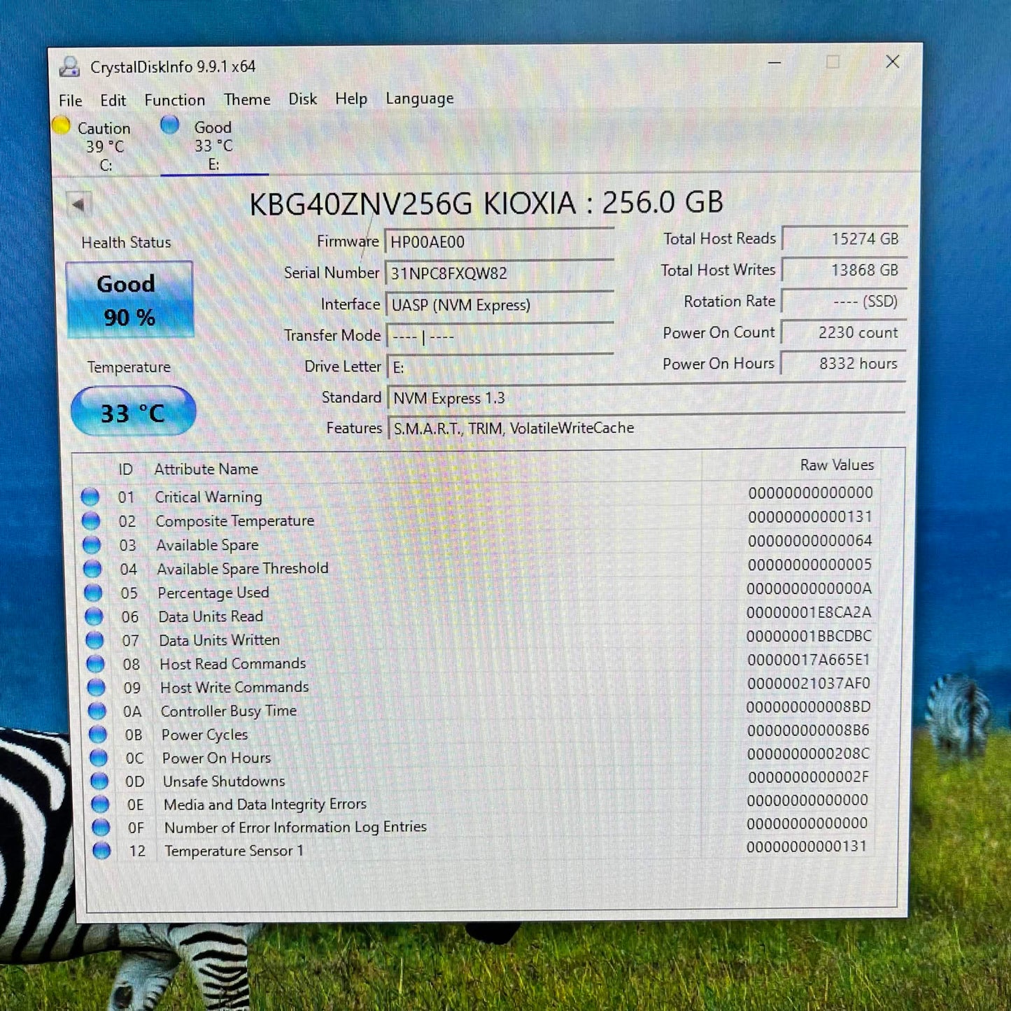kioxia 2280mm 66 BTB 256GB M.2 NVMe Gen 3.0 x 4 SSD KBG40ZNV256G