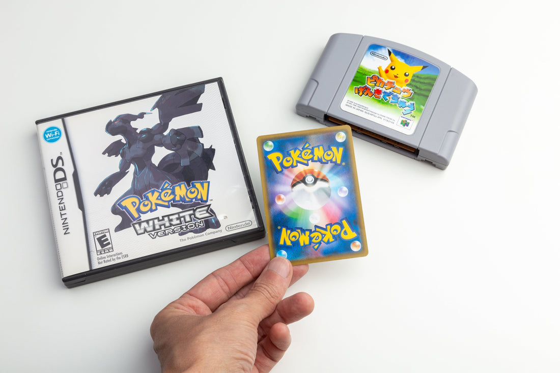 Video games and cartridges displayed during evaluation at PayMore Buford