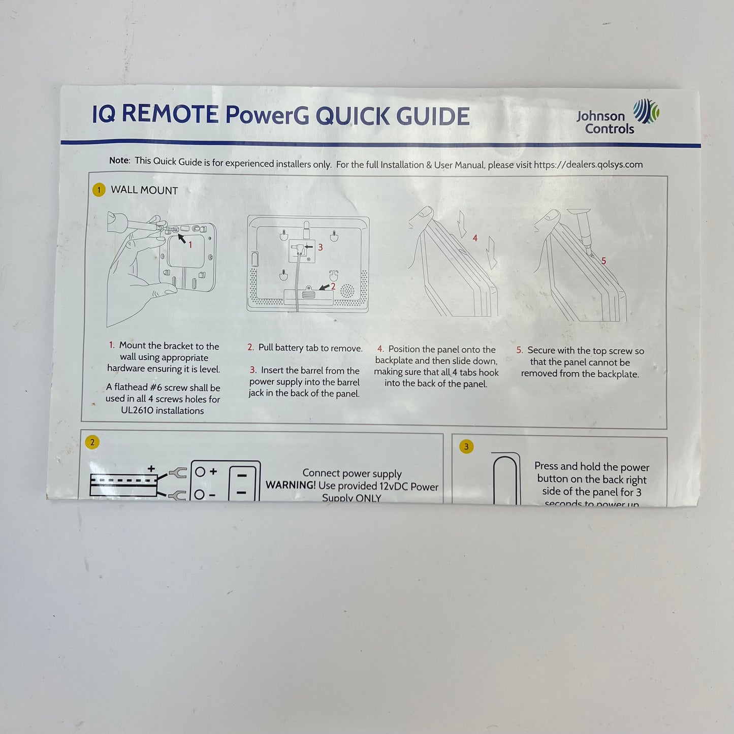 Qolsys IQ remote  IR-PG Qolsys IQ Remote Touchscreen Power PG IR-PG