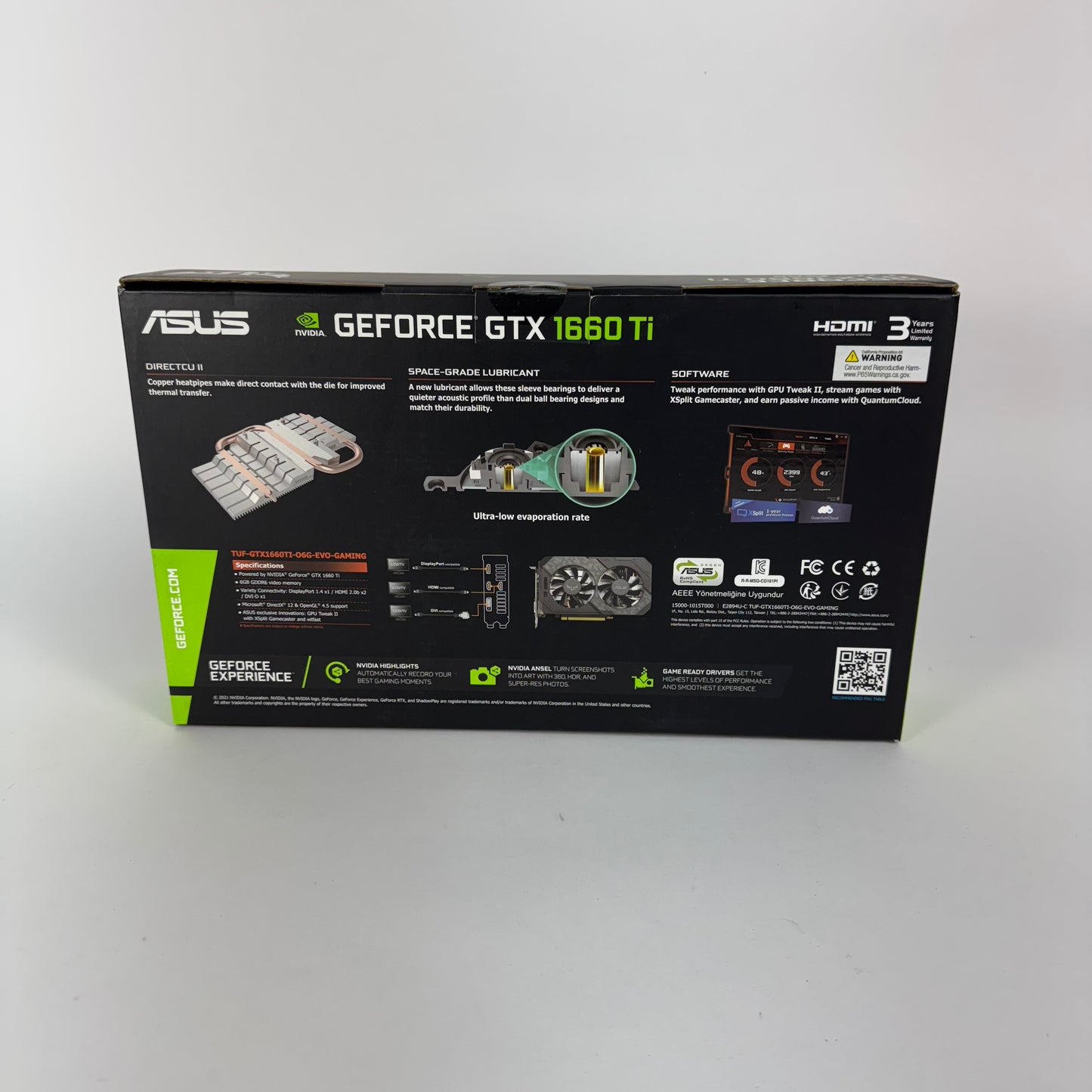 New ASUS GeForce GTX 1660 Ti TUF Gaming OC 6GB GDDR6 90YV0CT7-M0AA00