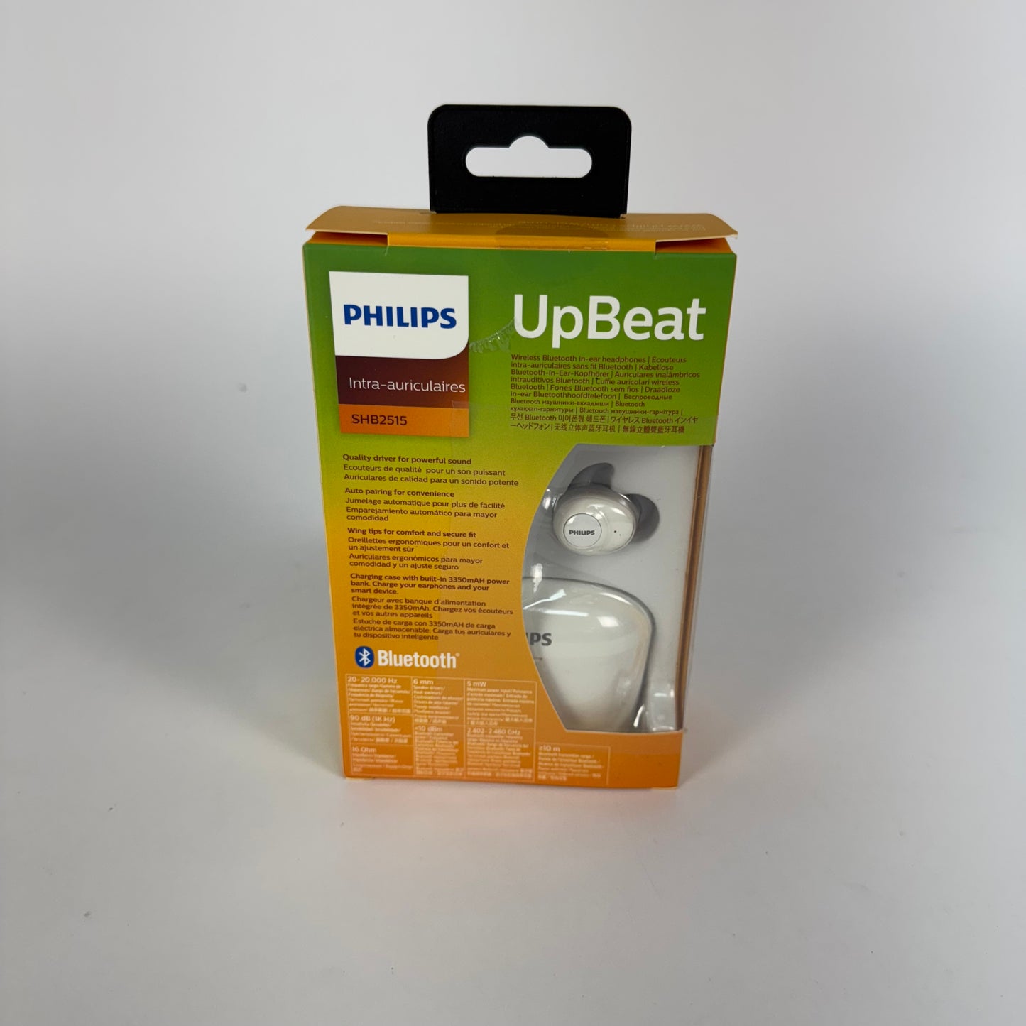 New Phillips UpBeat True Wireless In-Ear Earphones White SHB2515