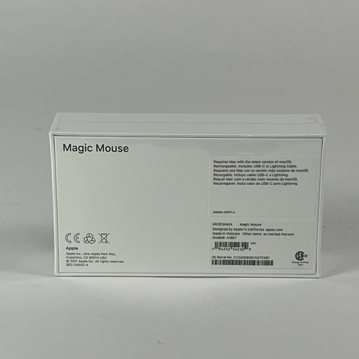 New Apple Magic Mouse White MK2E3AM/A