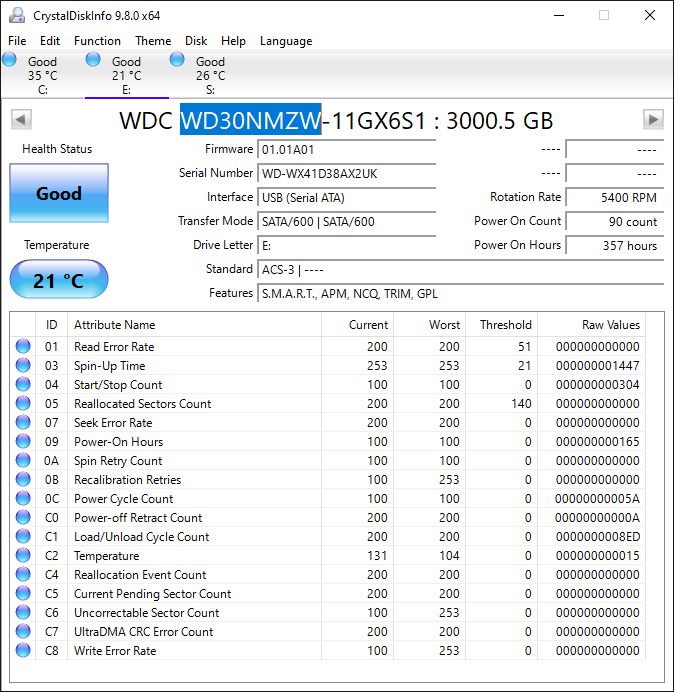 Western Digital WD Portable My Passport 3TB SATA III 6Gbps HDD WD30NMZW