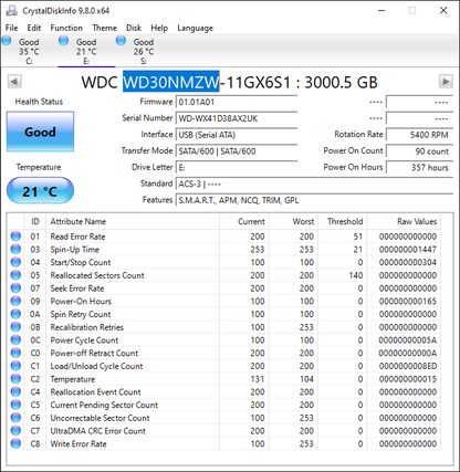 Western Digital WD Portable My Passport 3TB SATA III 6Gbps HDD WD30NMZW