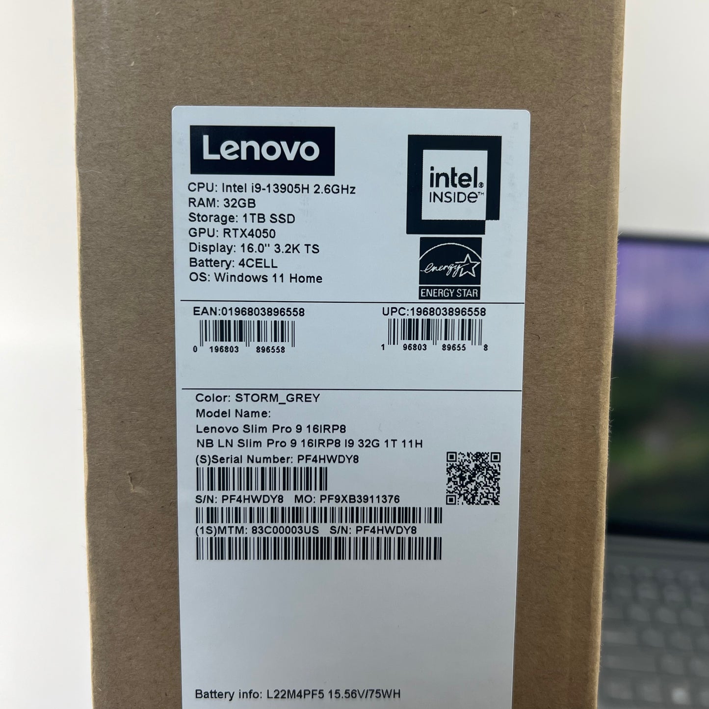 Lenovo Slim Pro 9 16IRP8 16" i9-13905H 2.6GHz 32GB RAM 1TB SSD GeForce RTX 4050