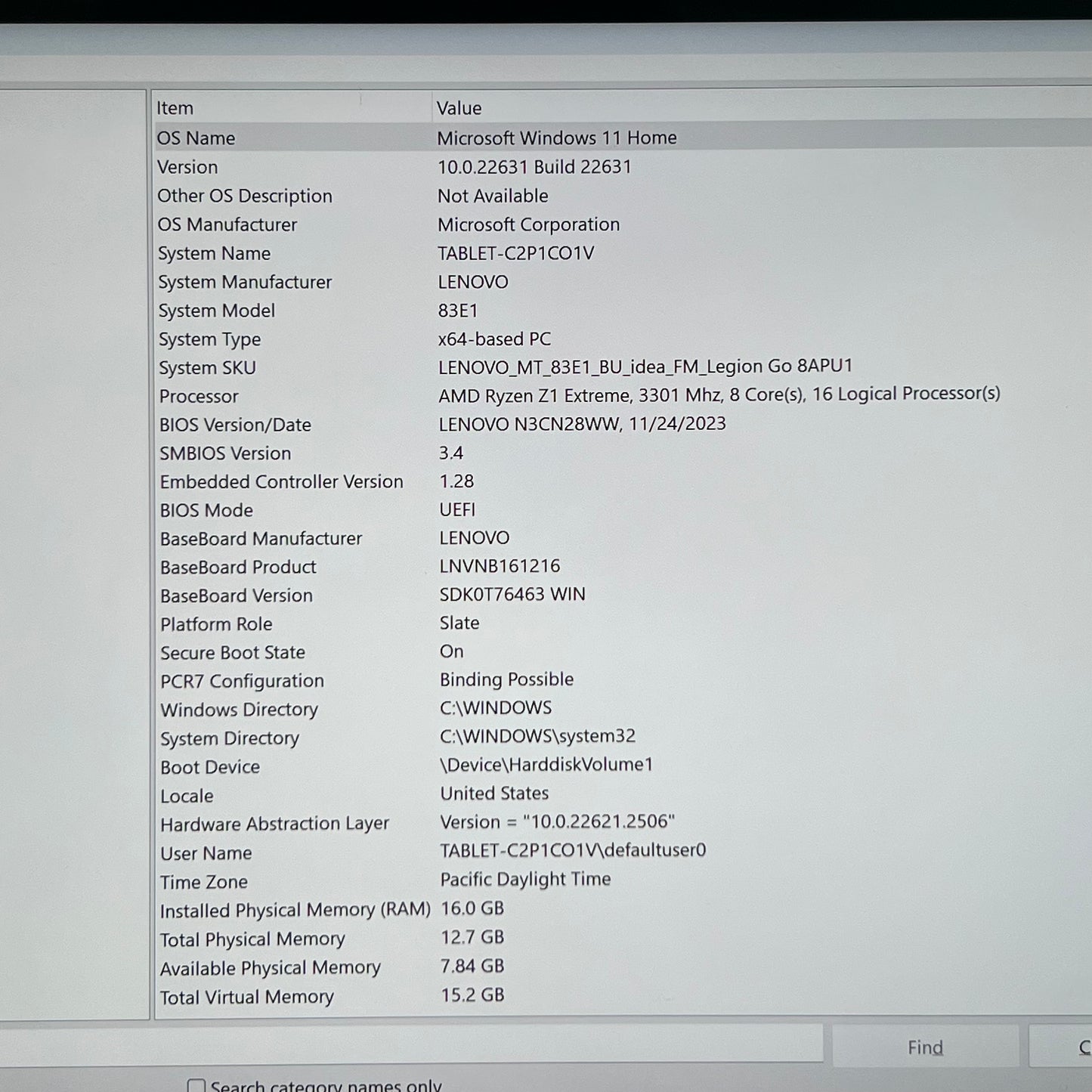 Lenovo Legion Go 8.8" AMD Ryzen Z1 Extreme 16GB 2TB Shadow Black 83E1001YUS