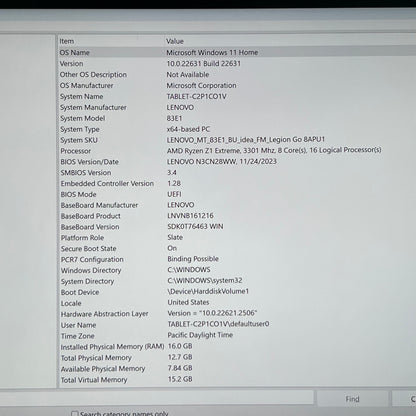 Lenovo Legion Go 8.8" AMD Ryzen Z1 Extreme 16GB 2TB Shadow Black 83E1001YUS