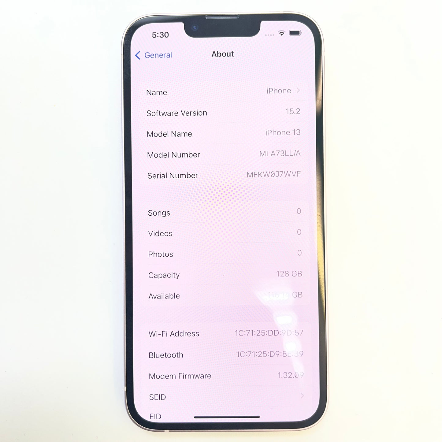 Factory Unlocked Apple iPhone 13 128GB Pink MLMN3LL/A