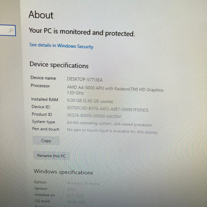 HP Pavilion Slimline 400 PC A4-5000 1.50GHz 6GB RAM 480GB HDD
