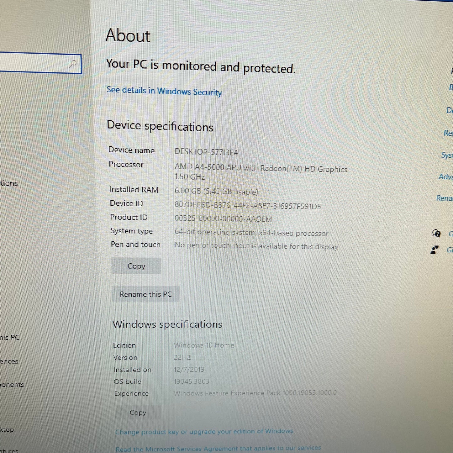 HP Pavilion Slimline 400 PC A4-5000 1.50GHz 6GB RAM 480GB HDD