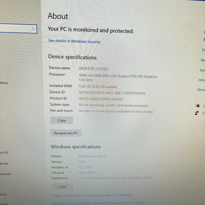 HP Pavilion Slimline 400 PC A4-5000 1.50GHz 6GB RAM 480GB HDD