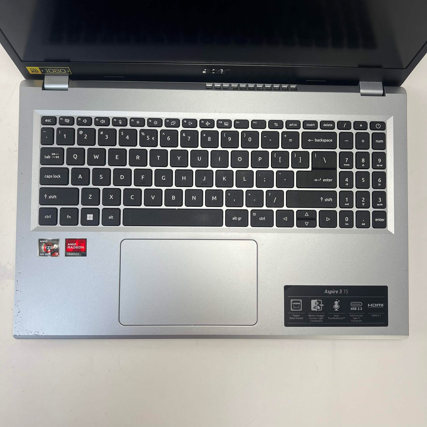 Acer Aspire 3 N23C3 15.6" Ryzen 3 7320U 2.4GHz 8GB RAM 128GB HDD With Charger