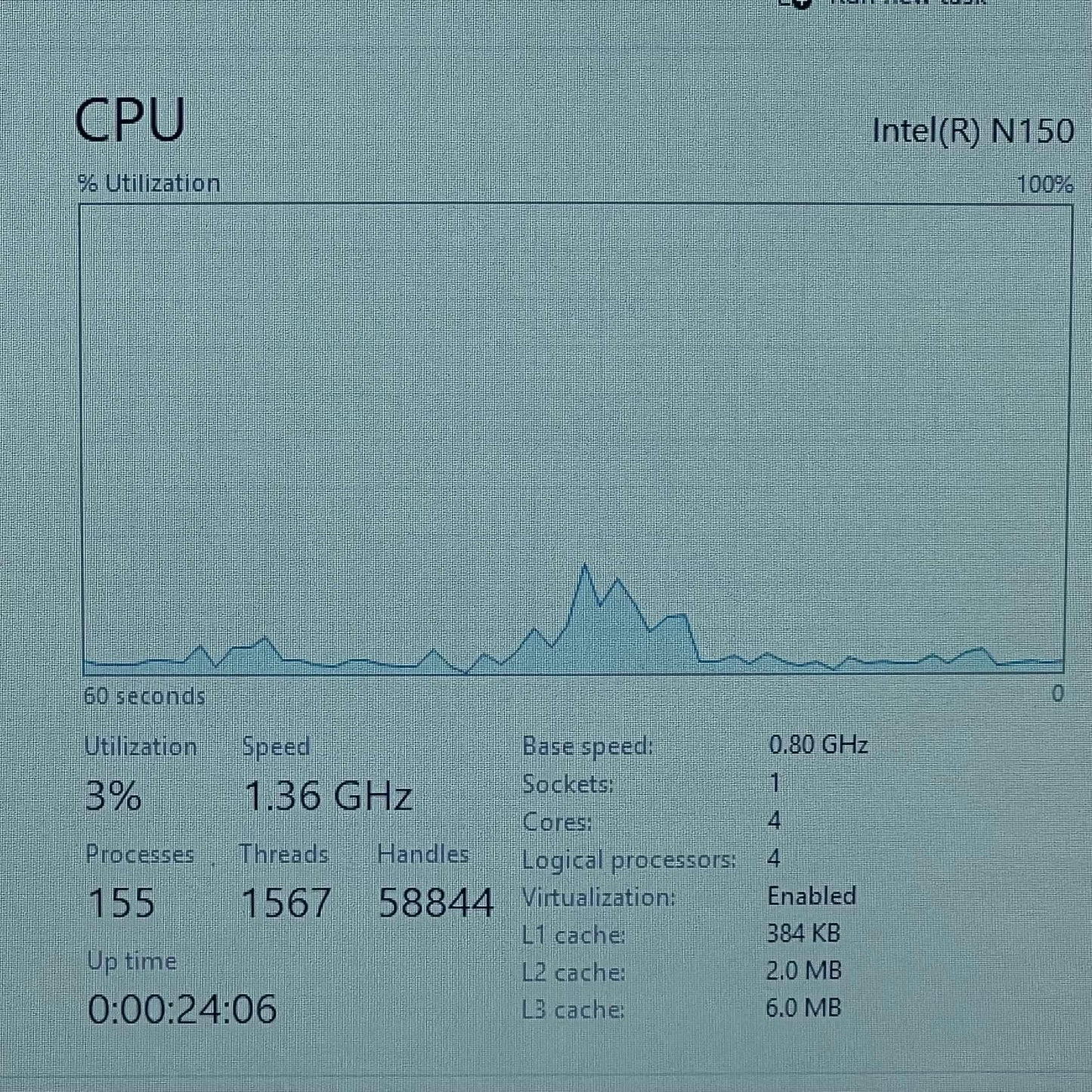 HP 14-DQ6011DX B4HN6U#ABA 14" N150 1.0GHz 4GB RAM 128GB SSD