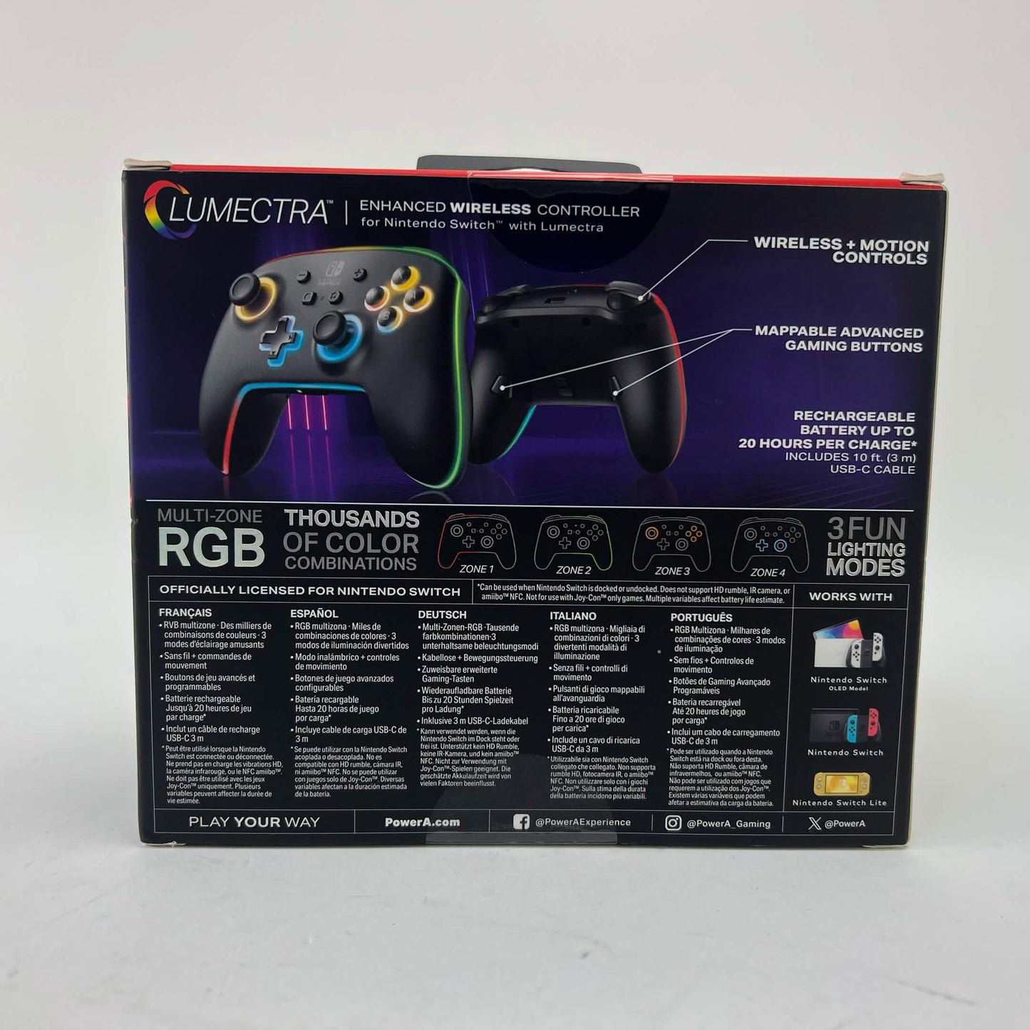 New PowerA Enhanced Wireless Controller Lumectra Black NSGPWLL Controller Switch