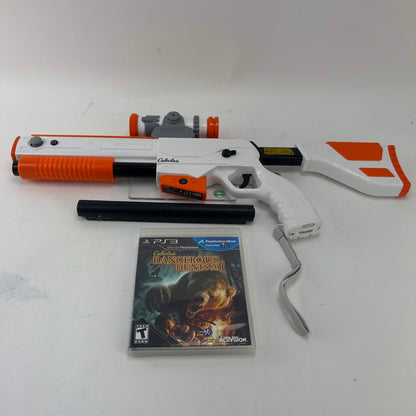 Cabelas Dangerous Hunts 2011 disk with Top Shot Elite Gun PS3 game