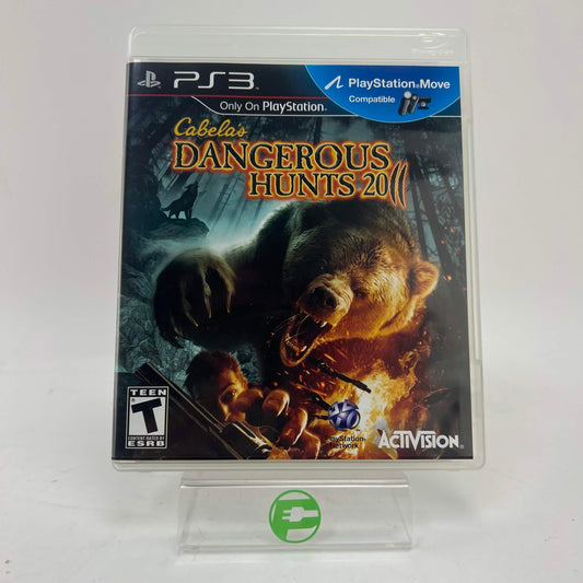 Cabelas Dangerous Hunts 2011 disk with Top Shot Elite Gun PS3 game
