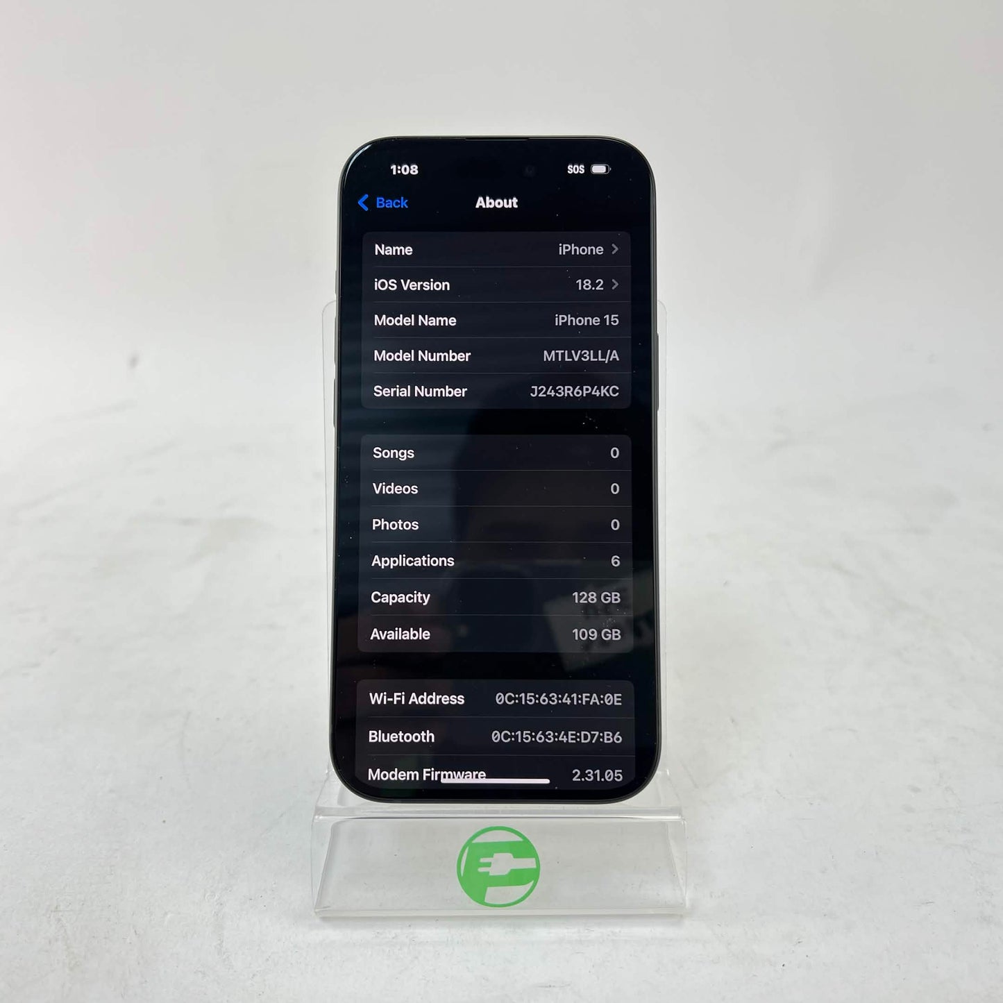 T-Mobile Apple iPhone 15 128GB Black MTLV3LL/A