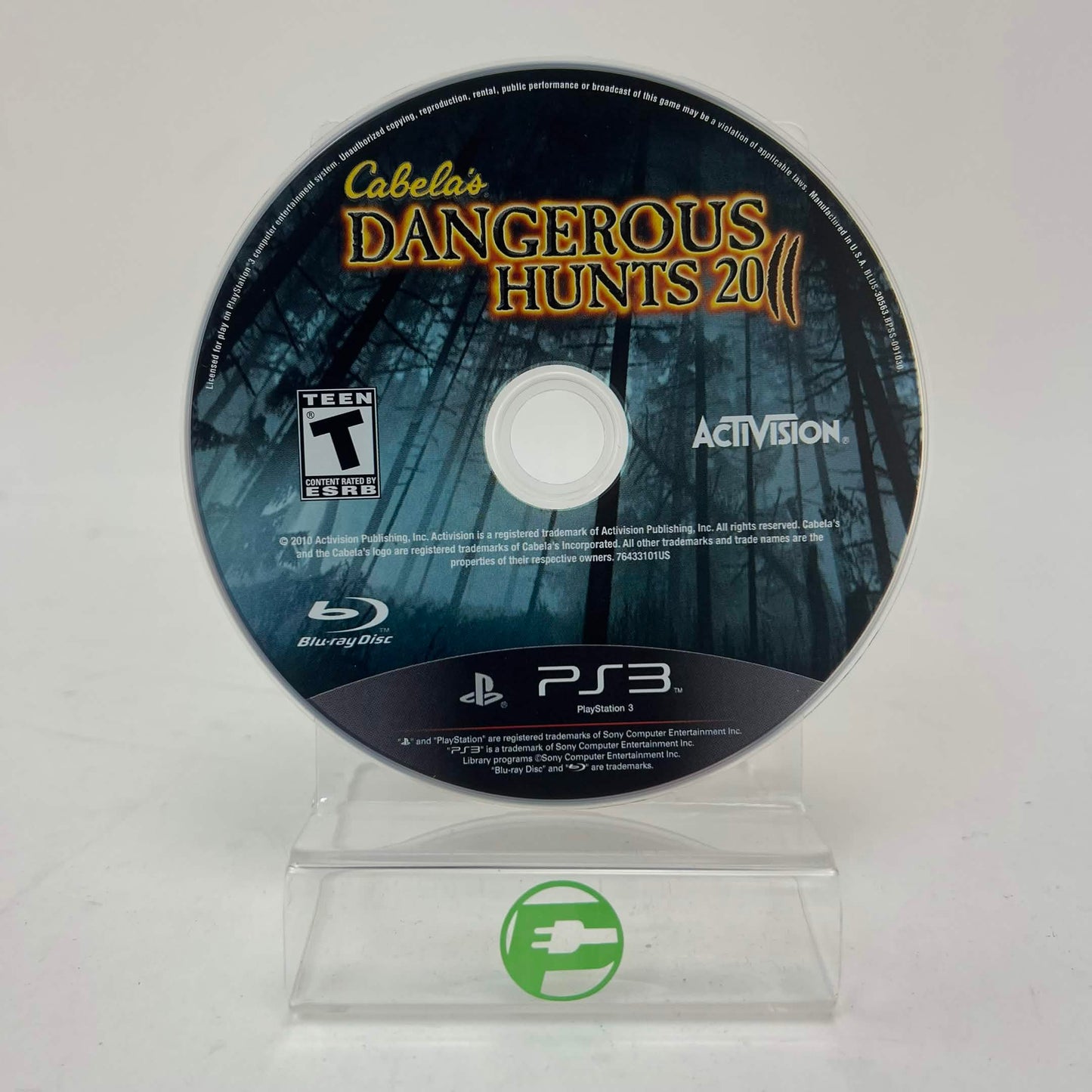 Cabelas Dangerous Hunts 2011 disk with Top Shot Elite Gun PS3 game