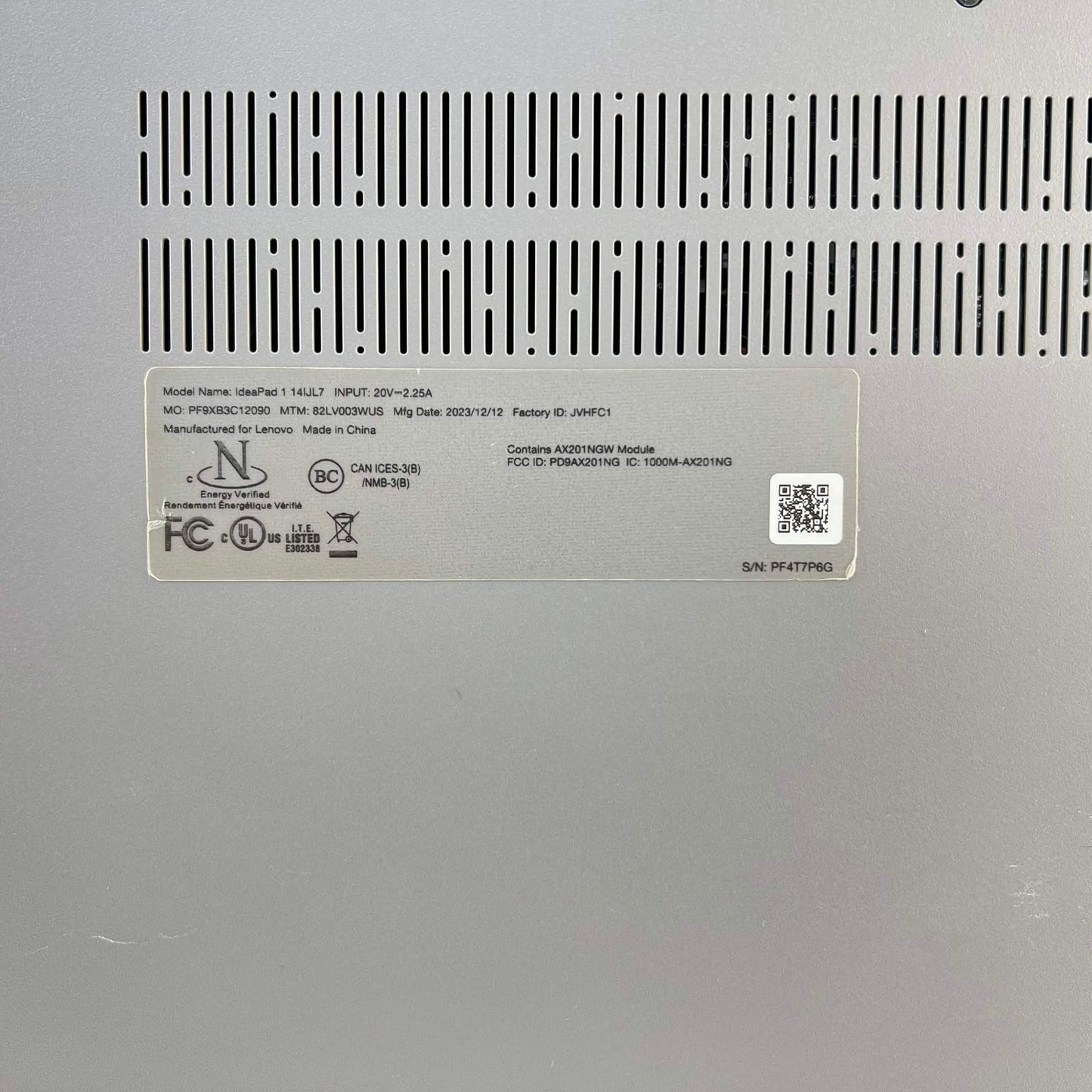 Lenovo IdeaPad 1 PF9XB3C12090 15.6" Pentium Silver N6000 1.1GHz 4GB RAM 32GB SSD