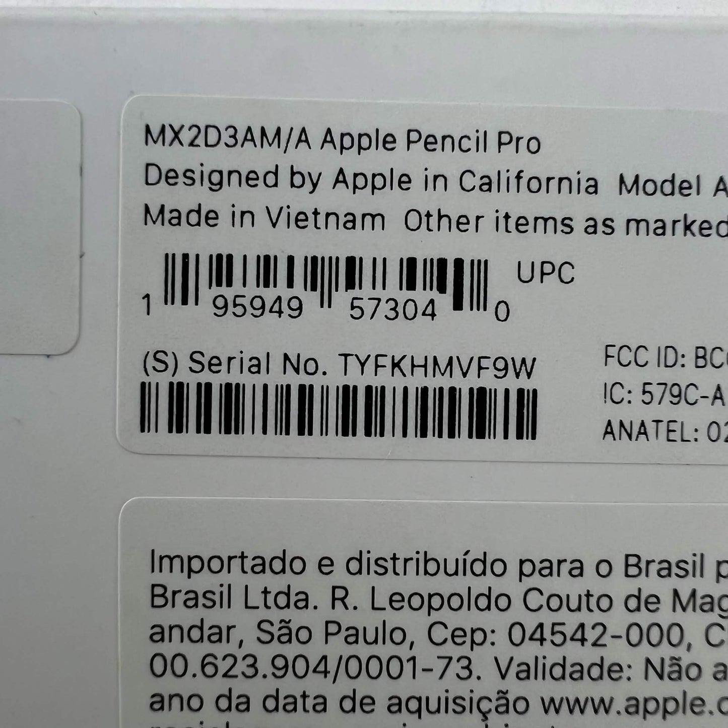 Apple Pencil Pro Smart Pencil Stylus White MX2D3AM/A