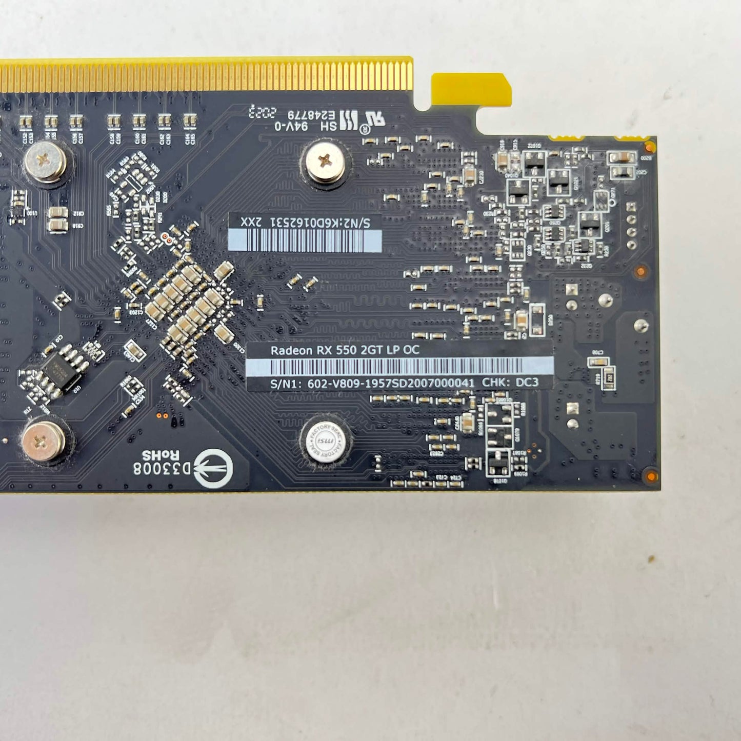 MSI Radeon RX 550 SOLO 4GB GDDR5 Graphics Card 602-V809-1957SD2007000041