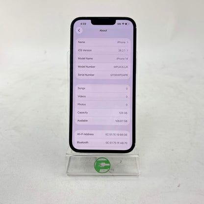 Factory Unlocked Apple iPhone 14 128GB Midnight MPUA3LL/A [Read]
