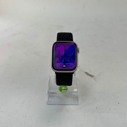 GPS Only Apple Watch Series 9 41MM Pink Aluminum black nylon band MR953LL/A
