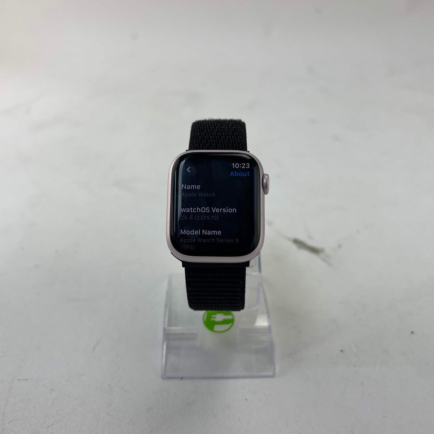 GPS Only Apple Watch Series 9 41MM Pink Aluminum black nylon band MR953LL/A