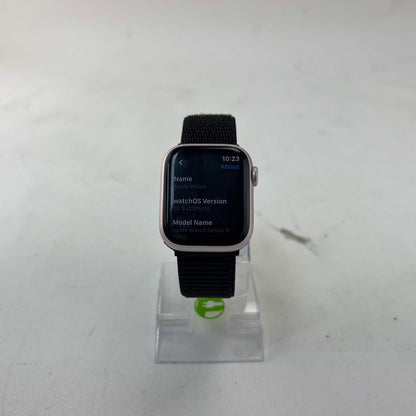 GPS Only Apple Watch Series 9 41MM Pink Aluminum black nylon band MR953LL/A