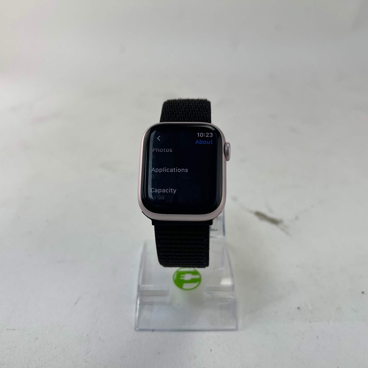 GPS Only Apple Watch Series 9 41MM Pink Aluminum black nylon band MR953LL/A