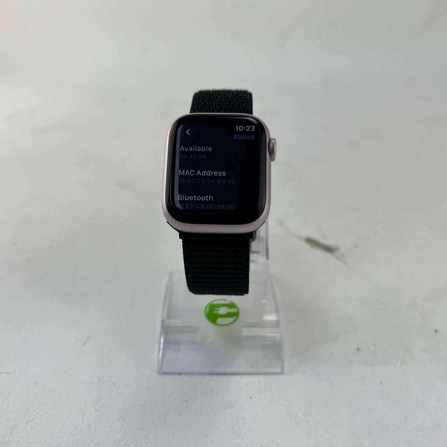GPS Only Apple Watch Series 9 41MM Pink Aluminum black nylon band MR953LL/A