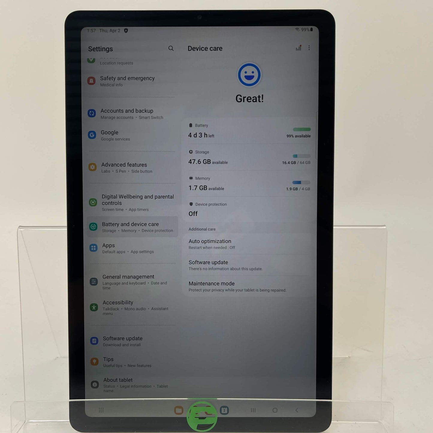 WiFi Only Samsung Galaxy Tab S6 Lite 10.4" 128GB Gray SM-P610