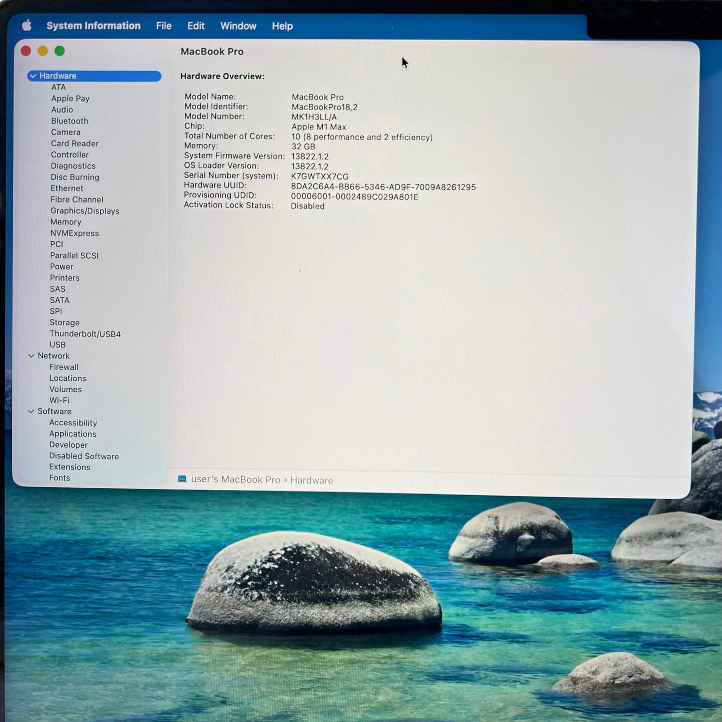 2021 Apple MacBook Pro 16" M1 Max 32C GPU 3.2GHz 32GB RAM 1TB SSD A2485