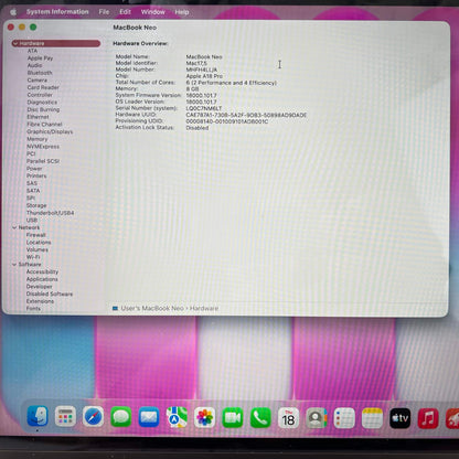 2026 Apple MacBook Neo 13" A18 Pro 5C GPU 4.0GHz 8GB RAM 256GB SSD 1PMHFH4LL/A