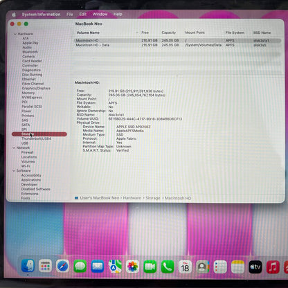 2026 Apple MacBook Neo 13" A18 Pro 5C GPU 4.0GHz 8GB RAM 256GB SSD 1PMHFH4LL/A