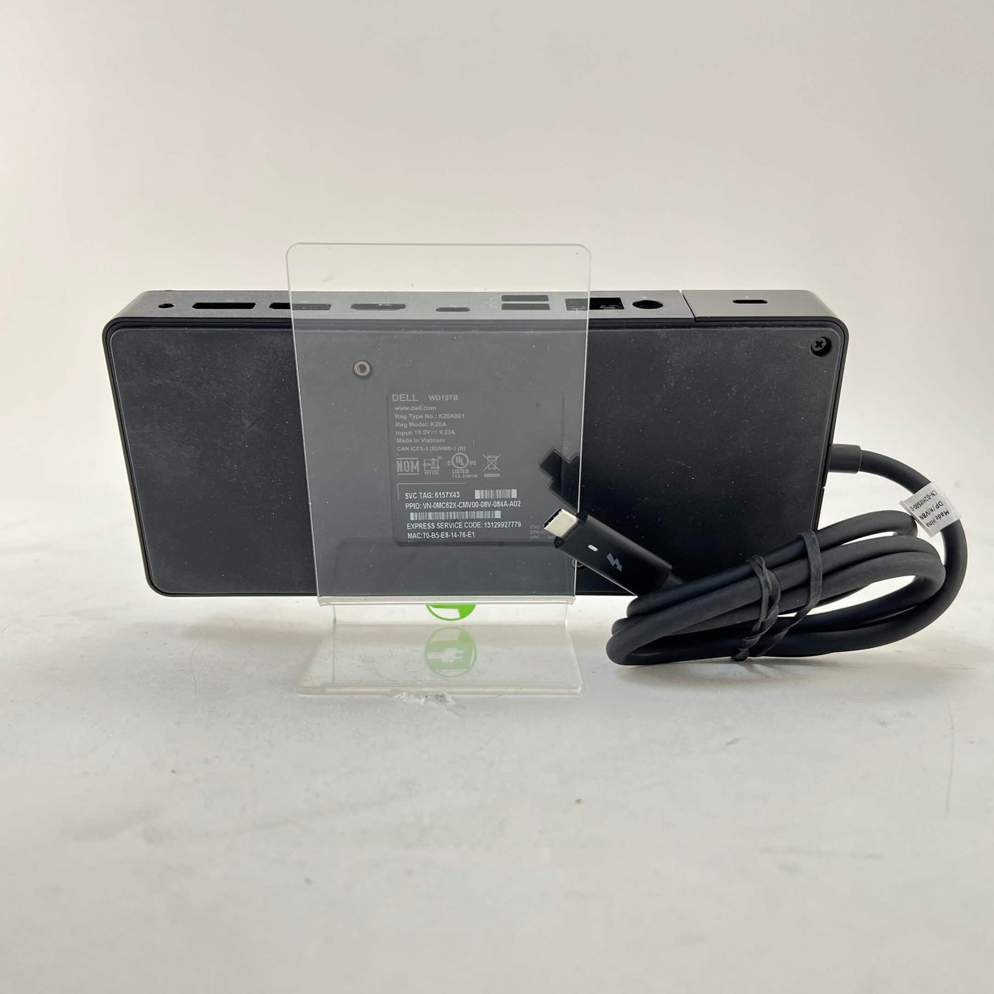 Dell WD19TB Thunderbolt 3 Laptop Docking Station Black
