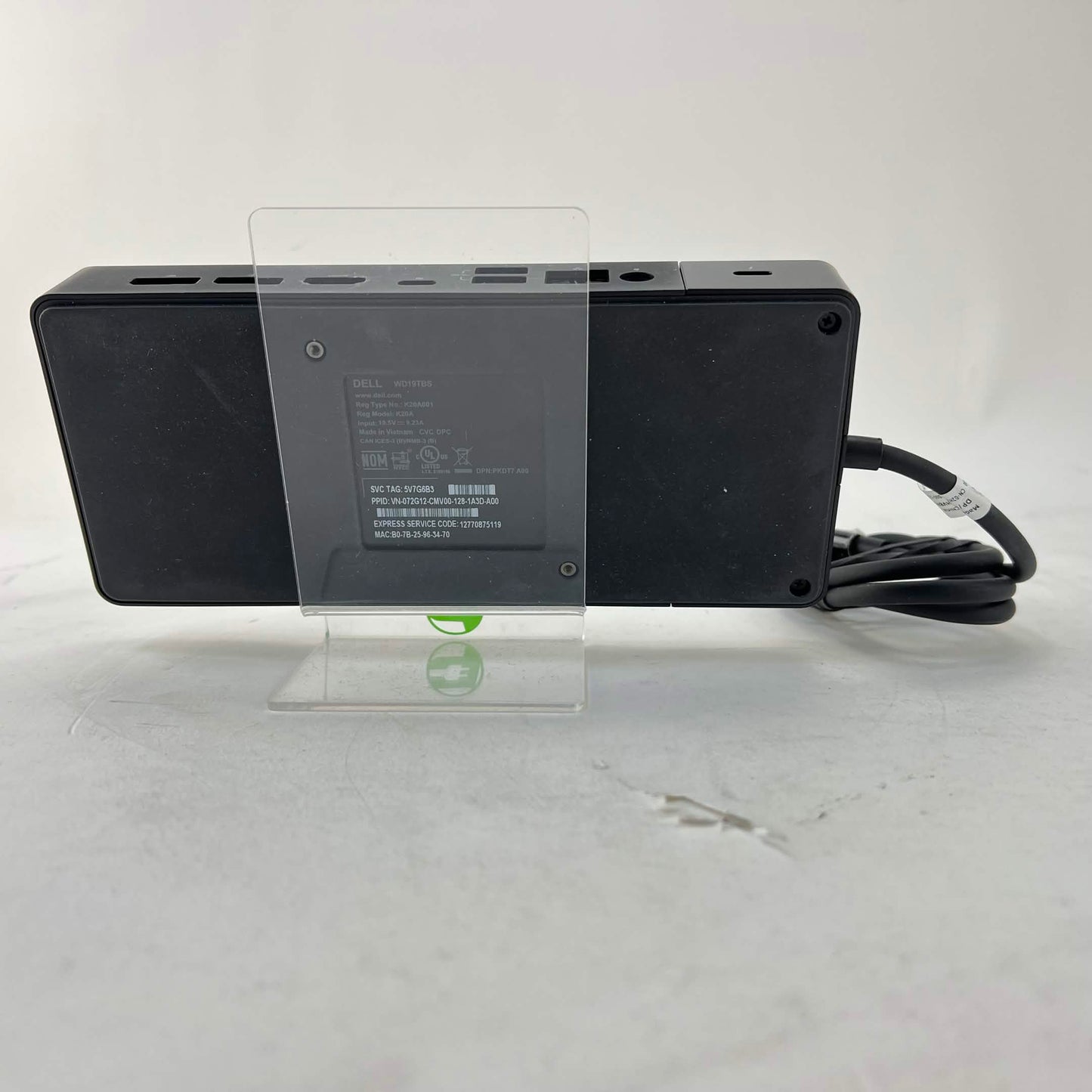 Dell WD19TBS Thunderbolt 3 Laptop Docking Station Black