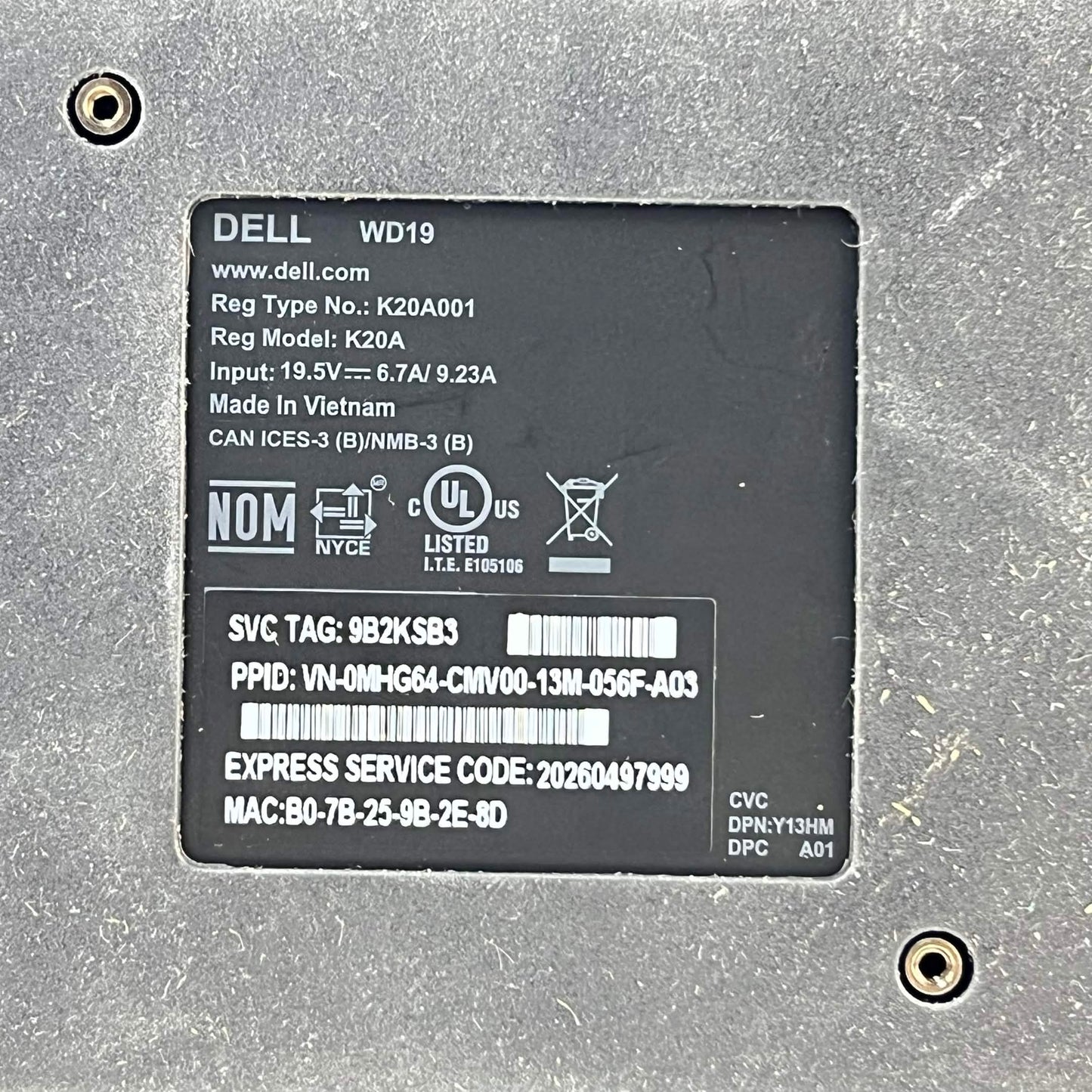 Dell WD19 USB-C Laptop Docking Station Black