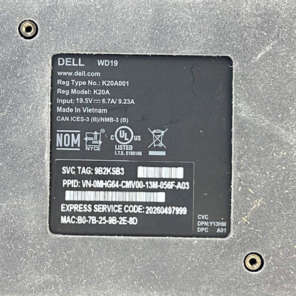 Dell WD19 USB-C Laptop Docking Station Black