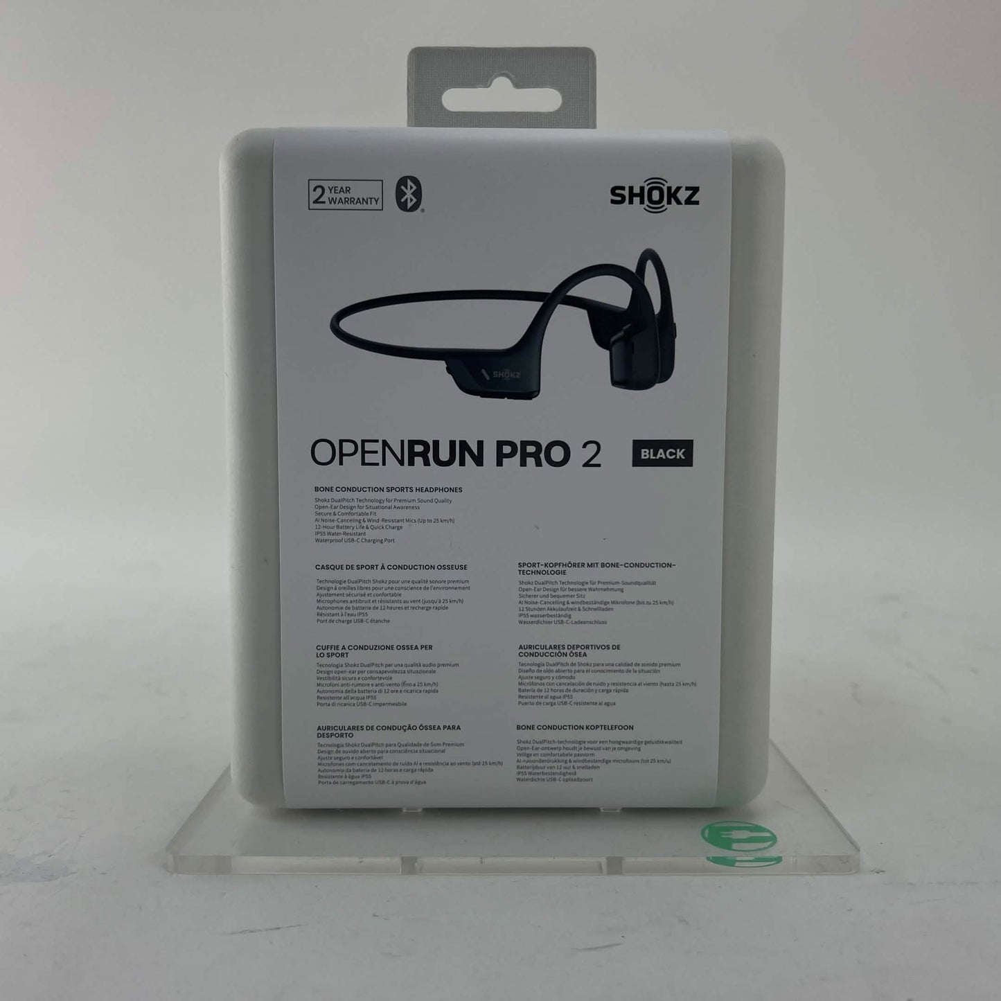 New Shokz OpenRun Pro2 Bone Conduction Open-Ear Sport Headphones Black SHOKZ S820