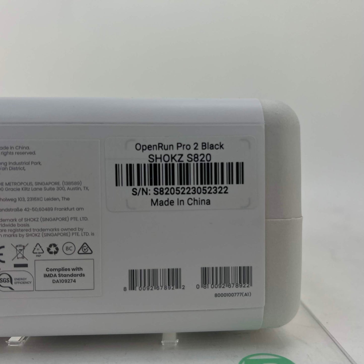 New Shokz OpenRun Pro2 Bone Conduction Open-Ear Sport Headphones Black SHOKZ S820