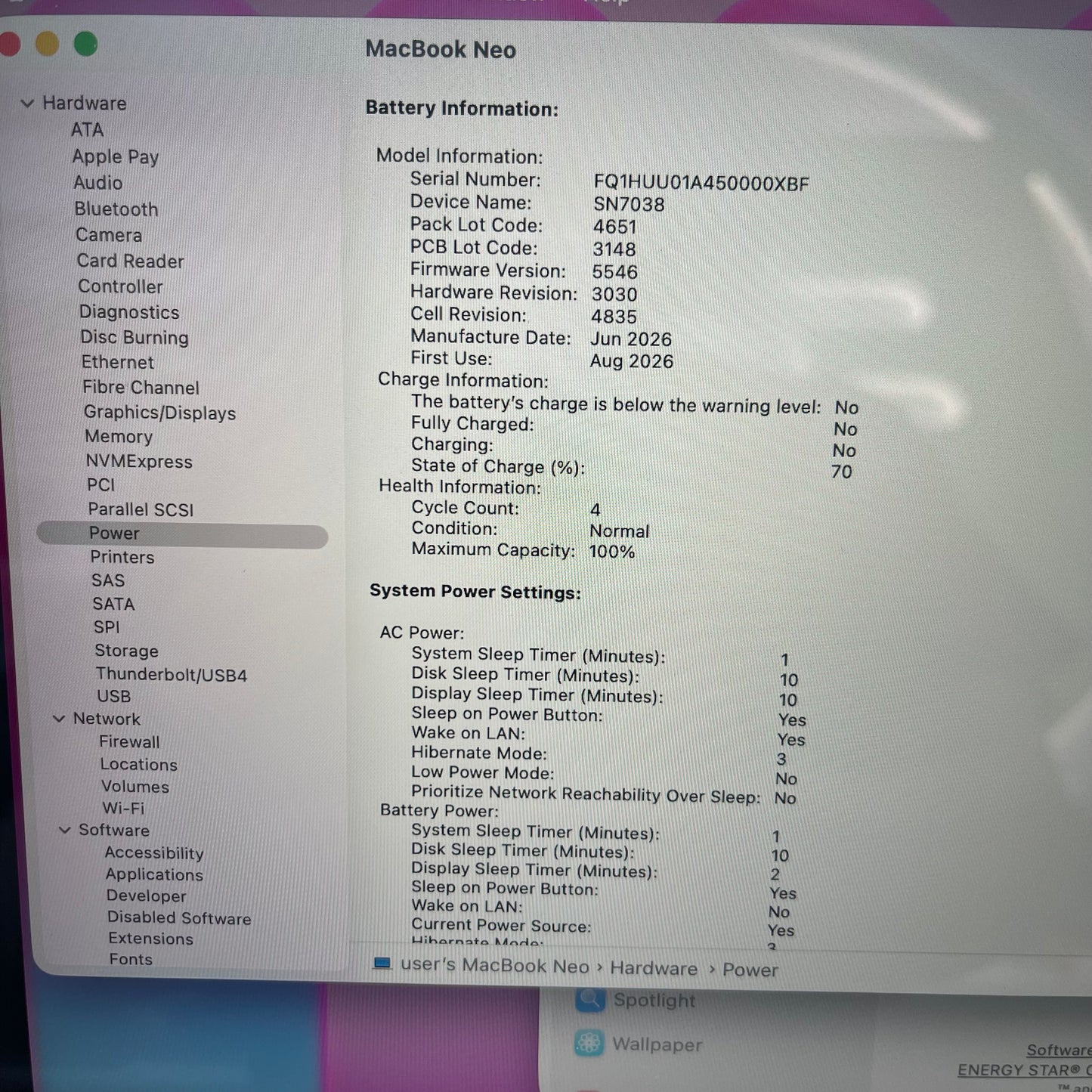 2026 Apple MacBook Neo 13" A18 Pro 5C GPU 4.0GHz 8GB RAM 256GB SSD MHFH4LL/A