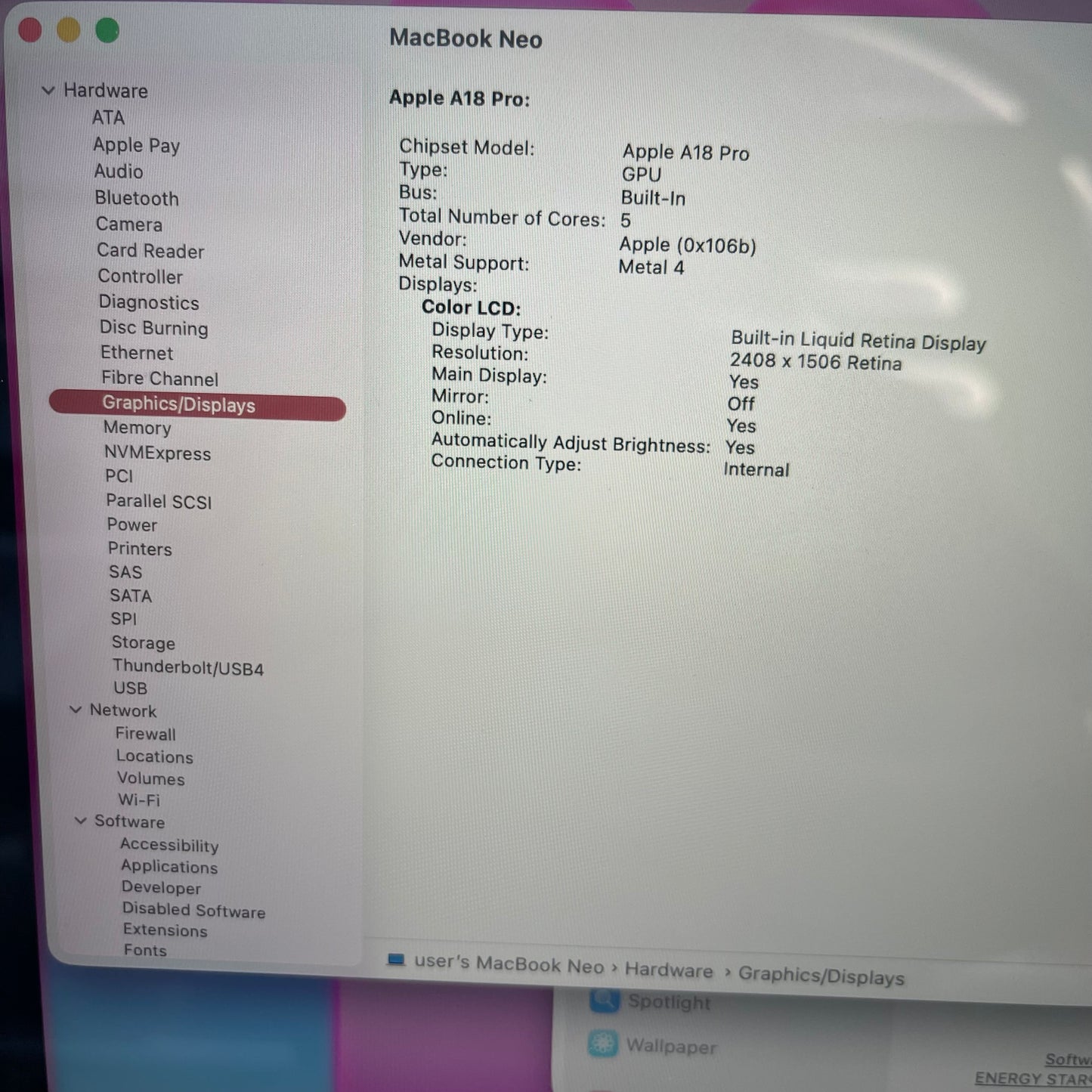 2026 Apple MacBook Neo 13" A18 Pro 5C GPU 4.0GHz 8GB RAM 256GB SSD MHFH4LL/A