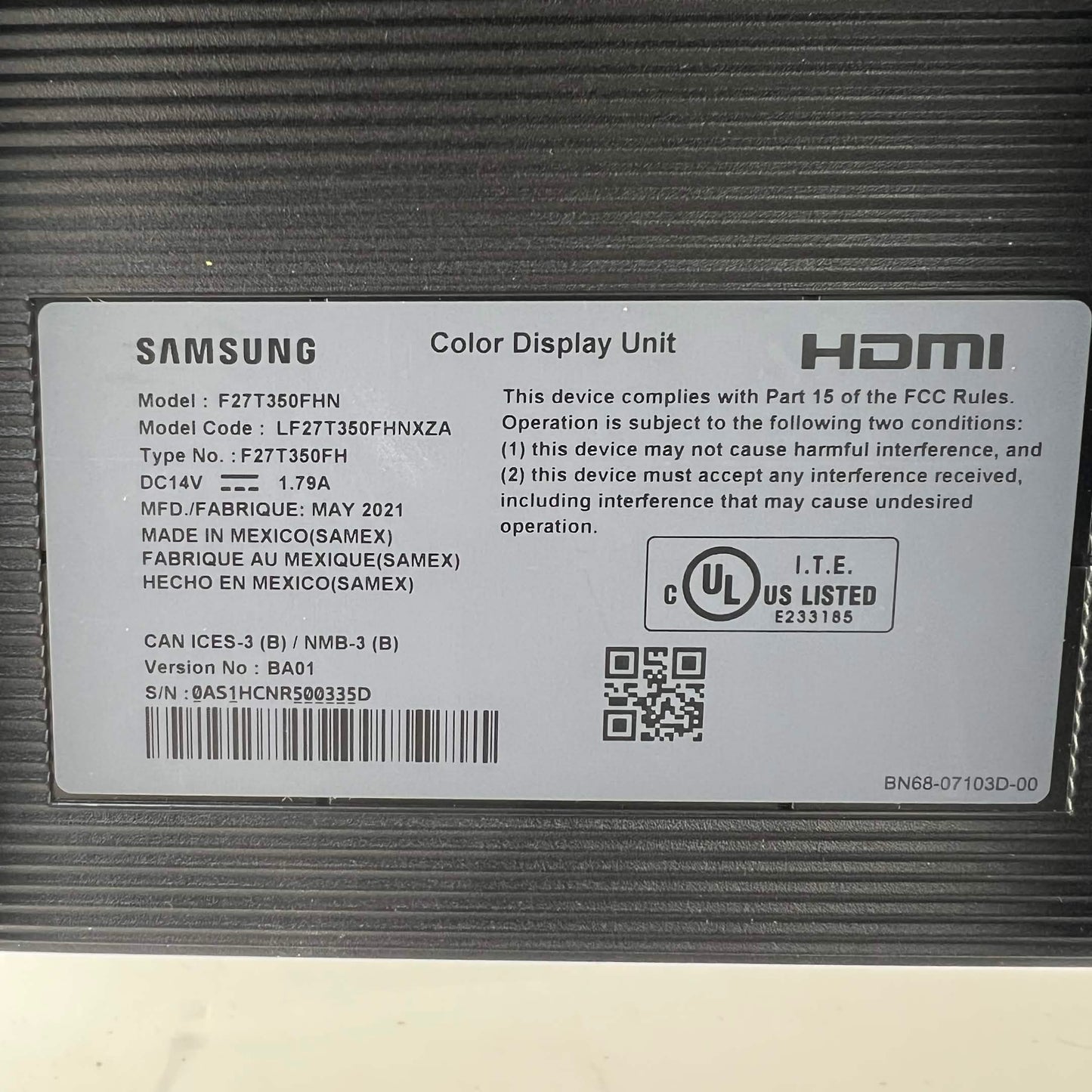 Samsung EliteDisplay 27" LF27T350HNXZA LED IPS 75Hz Flat Panel Monitor