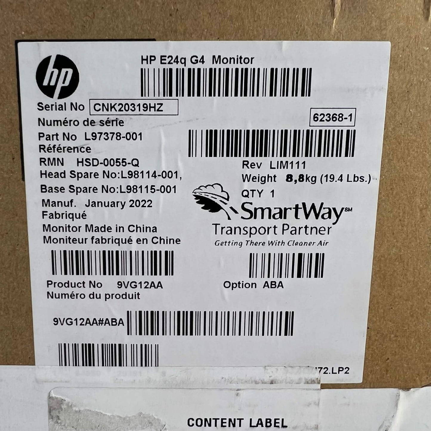 HP EliteDisplay 24" ABA QHD IPS LED 60Hz Flat Panel Monitor