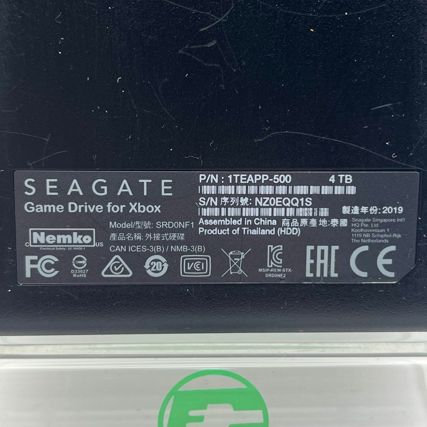 Seagate External Hard Drive Green/Black SRDONF1 For Xbox One And Xbox Series X/S