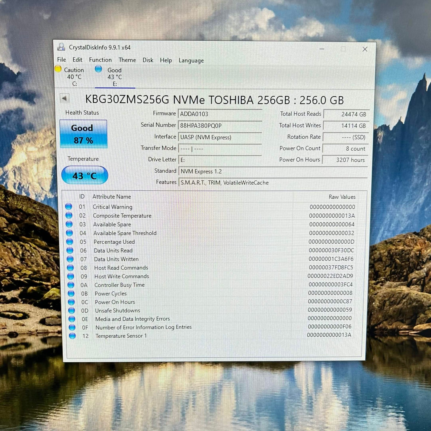Toshiba 2230mm KBG30ZMS256G 256GB M.2 NVMe Gen 3.0 x 4 SSD