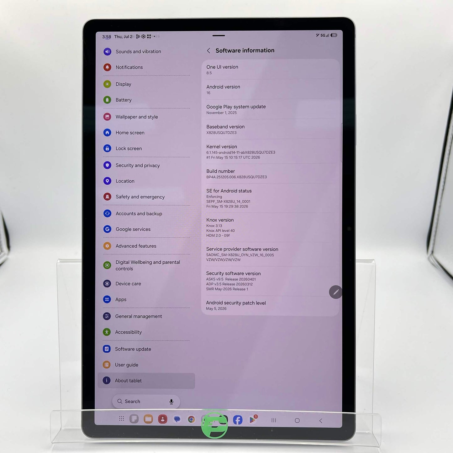 Verizon Samsung Galaxy Tab S10+ 5G 12.4" 256GB Lavender SM-X828U