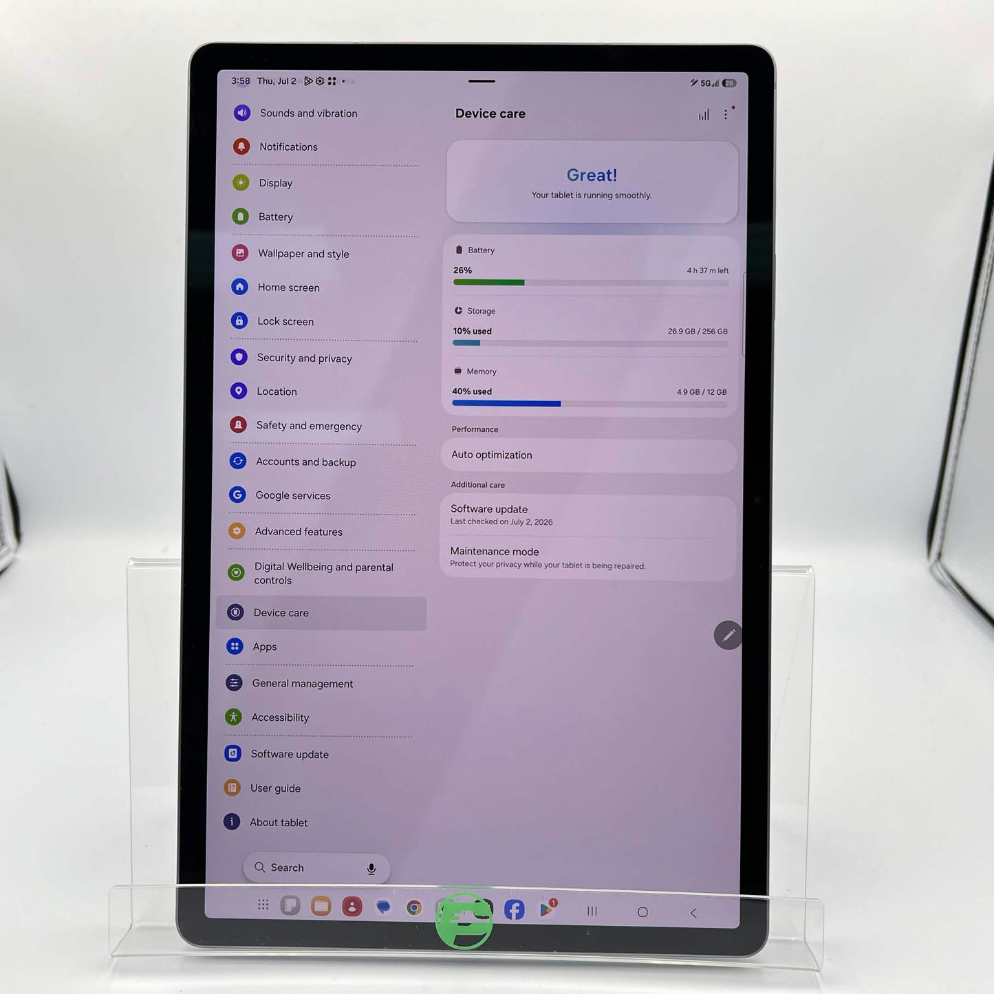 Verizon Samsung Galaxy Tab S10+ 5G 12.4" 256GB Lavender SM-X828U